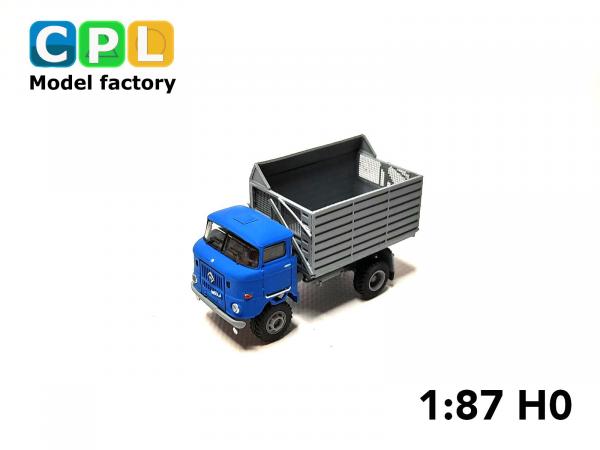 IFA W50LA ND mit Schwerhäckselaufbau SHA16 Oschatz Var. 2 blau grau